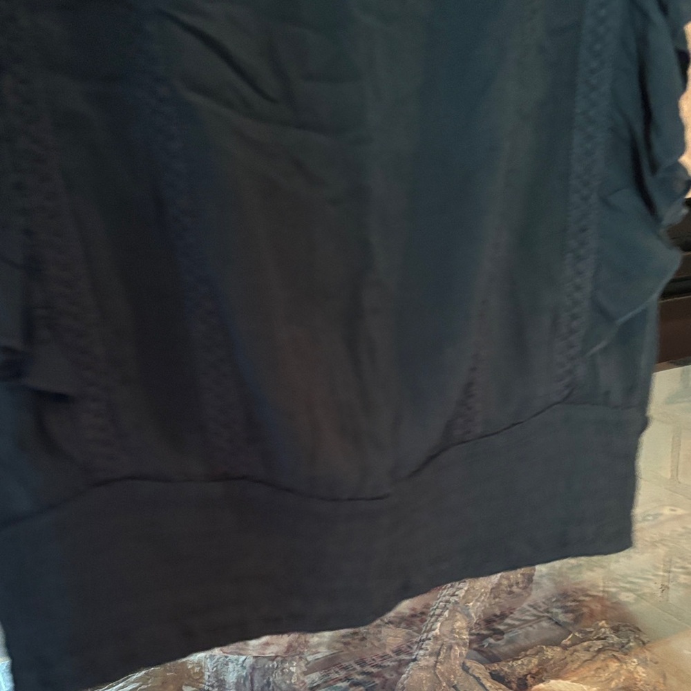 Chic deep teal Ruffle Sleeve Blouse - Picture 2 of 5